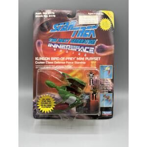 Star Trek The Next Generation Innerspace Klingon Bird of Prey Mini Playset Worf